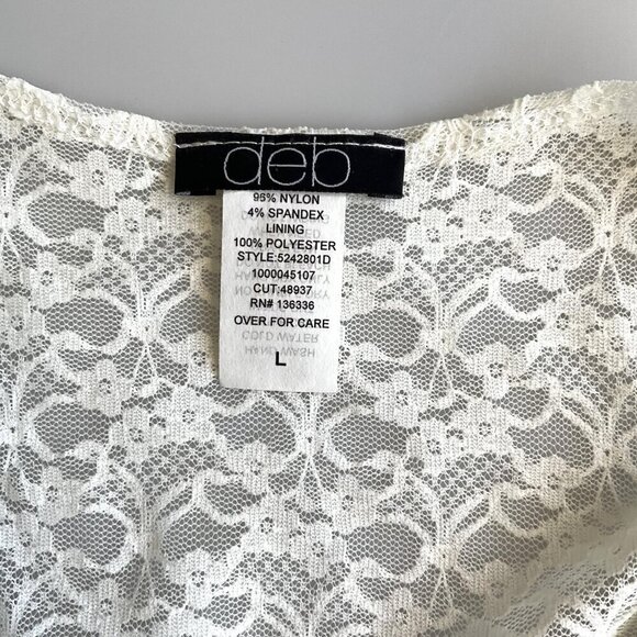 Y2K DEB FLORAL LACE DRESS TOP SLEEVELESS - Picture 5 of 7